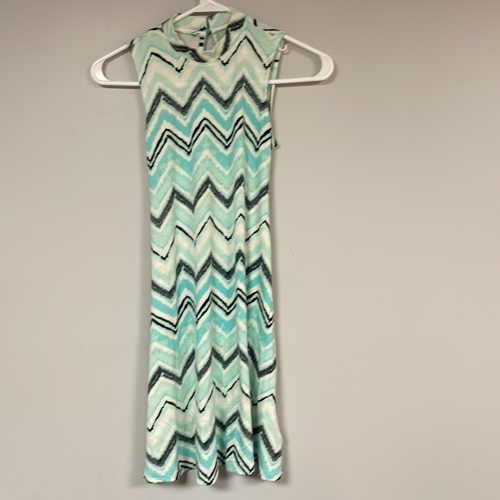 Justice Girls Tank Dress , 12, Stretchy Zig- Zag Fabric, ties